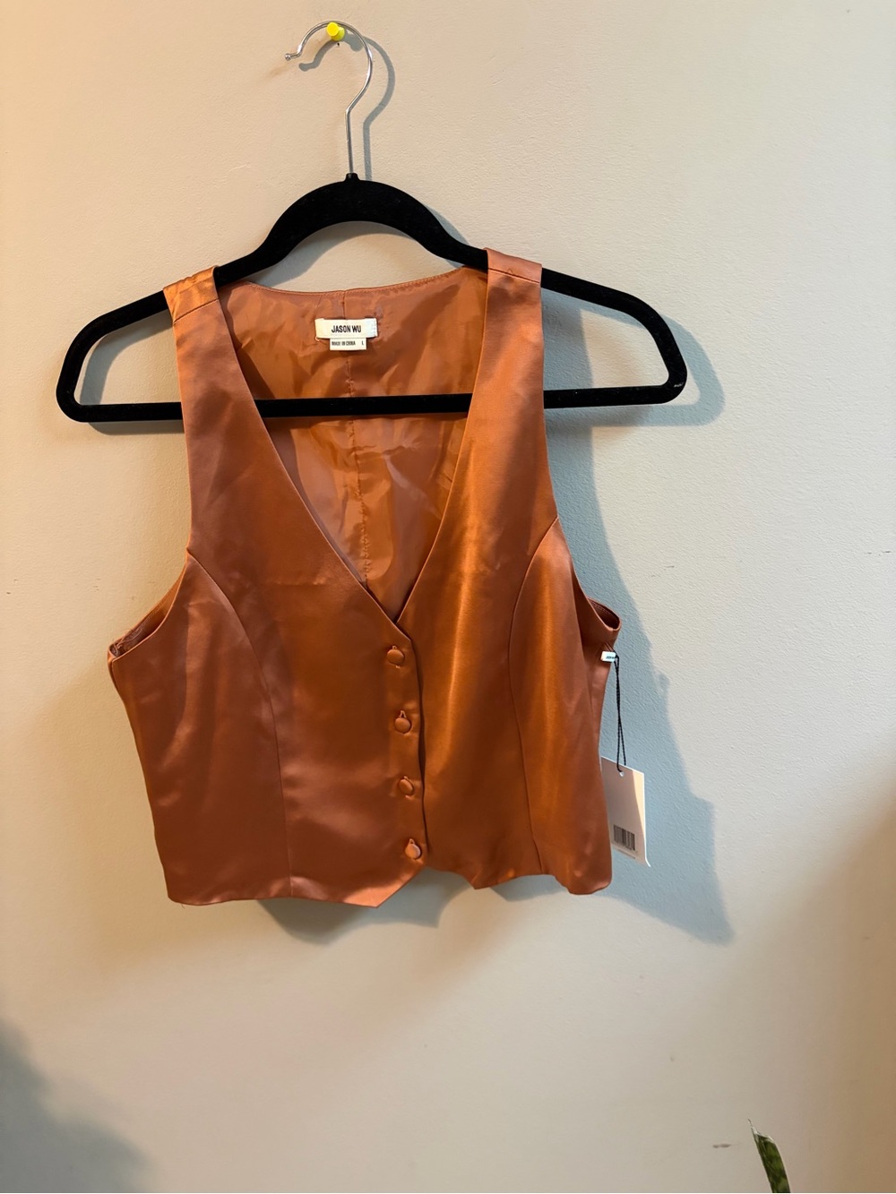 NWT Jason Wu Satin Copper Button Front Vest